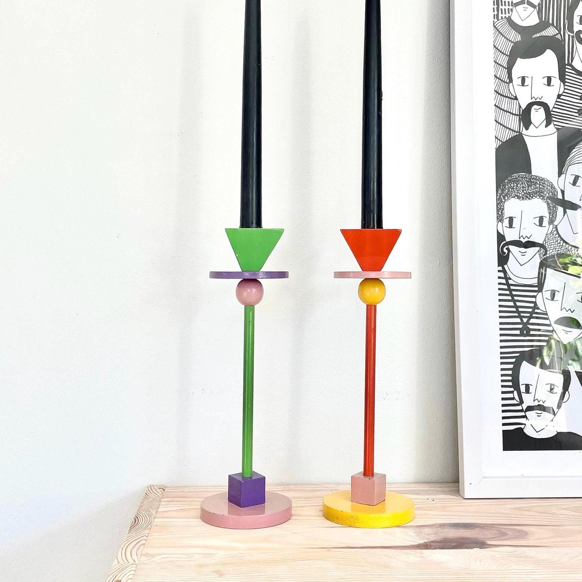 Vintage IKEA Memphis Style Candlestick Holders - Anna Efverlund