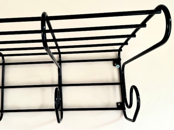 Vintage IKEA FRÄN Black Wire Wall Coat Rack - 1990s Retro Design