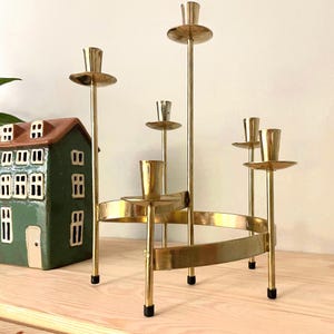 Midcentury Swedish Swirl Candelabra - Chrome Candle holder by Gunnar Ander for Ystad Metall - Candelabra for Six Small Candles