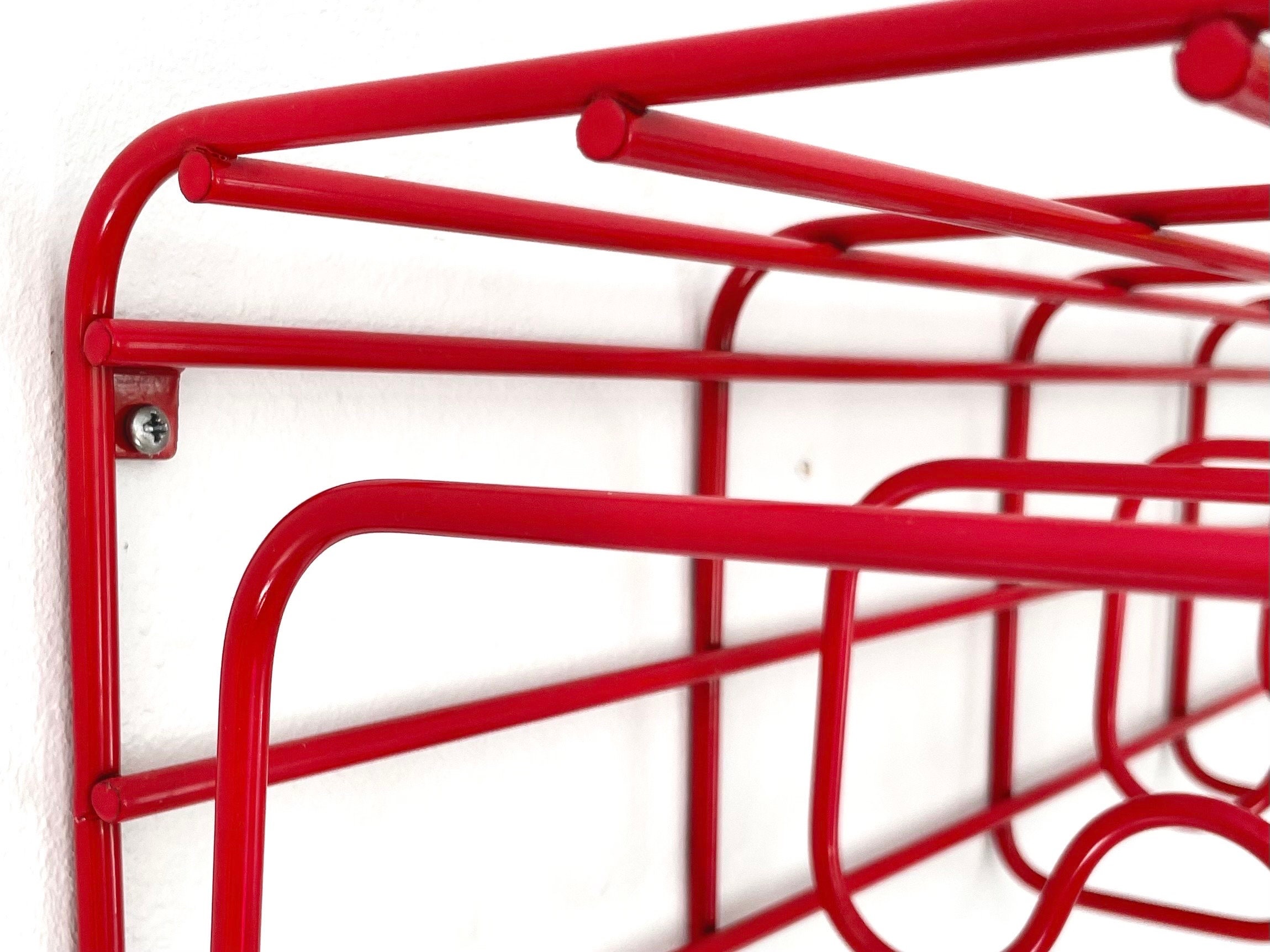 Vintage IKEA Frän Red Coat Rack | 1990s Modernist Hallway Storage