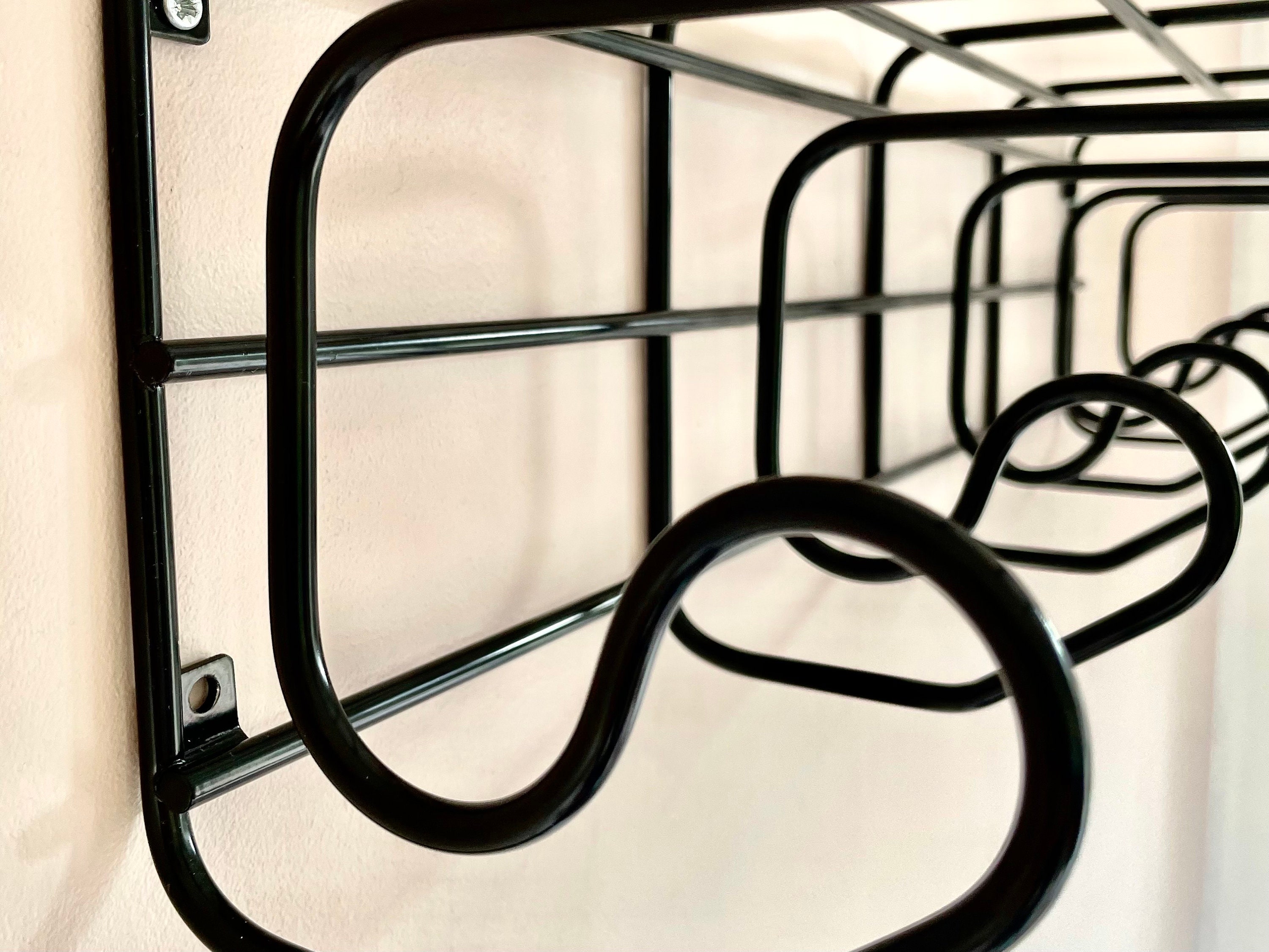Vintage IKEA FRÄN Black Wire Wall Coat Rack - 1990s Retro Design