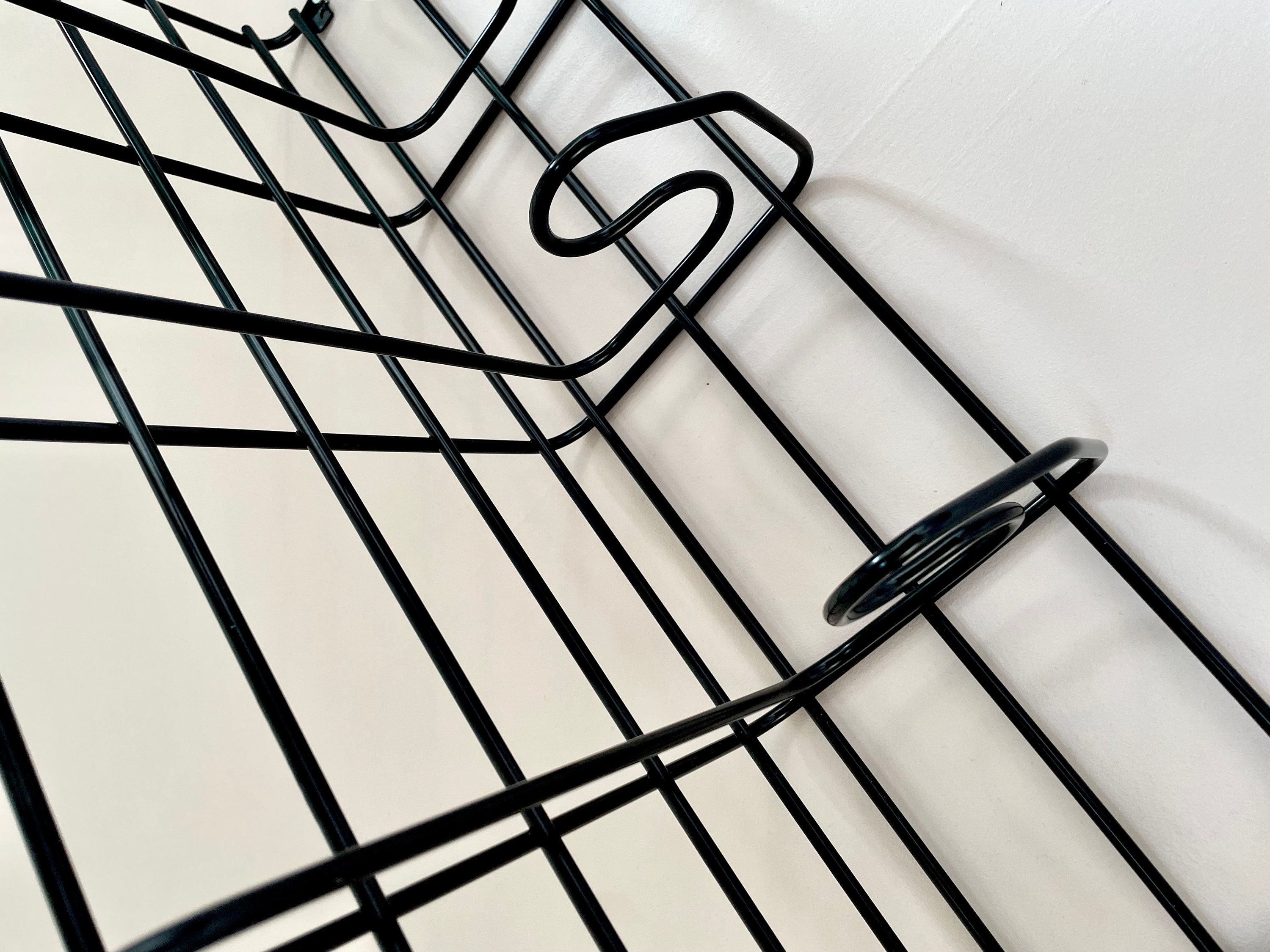 Vintage IKEA FRÄN Black Wire Wall Coat Rack - 1990s Retro Design