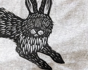 Year of the Rabbit linoblock shirt