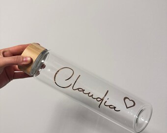 Personalized glass drinking bottles