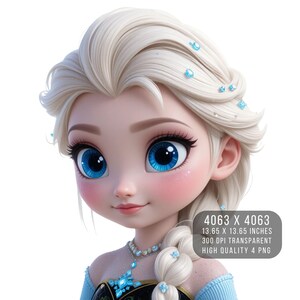 4 PNG Cute Ice Sisters Clipart Printable – Snow Queen & Winter Princess | Teacher Sticker Bundle for Shirt, Mug | 300 DPI Transparent