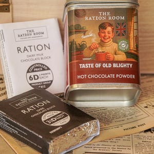 WW2-1940s-Wartime-Re-enactment-Historical Gift Ideas Hot Chocolate & Ration Chocolate Gift Set Fantastic gift for anyone who loves the 1940s