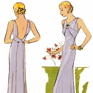 Evening Gown 1933 Vintage Style Sewing Pattern