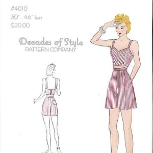 Boardwalk Duet 1940 Vintage Style Sewing Pattern