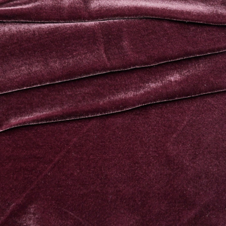 Sample Beautiful Silk Velvet Fabric Plum Etsy