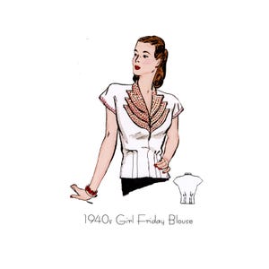 Girl Friday Blouse Vintage Style Sewing Pattern