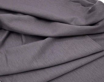 Wool Rayon Jersey Knit Fabric Charcoal