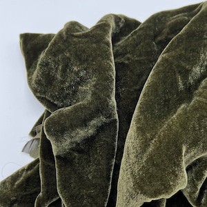 Silk Velvet Fabric Moss