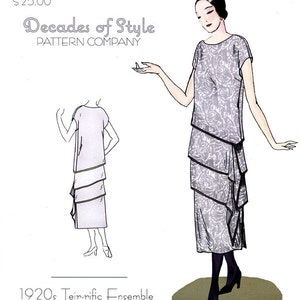 Patron de couture de style vintage 1920 Tier-rific