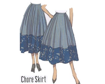 Chore Skirt Vintage Style Sewing Pattern