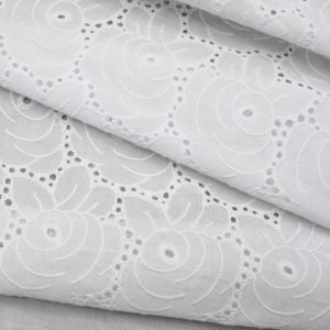 Sweet Cotton Embroidered Eyelet Fabric 100% Cotton