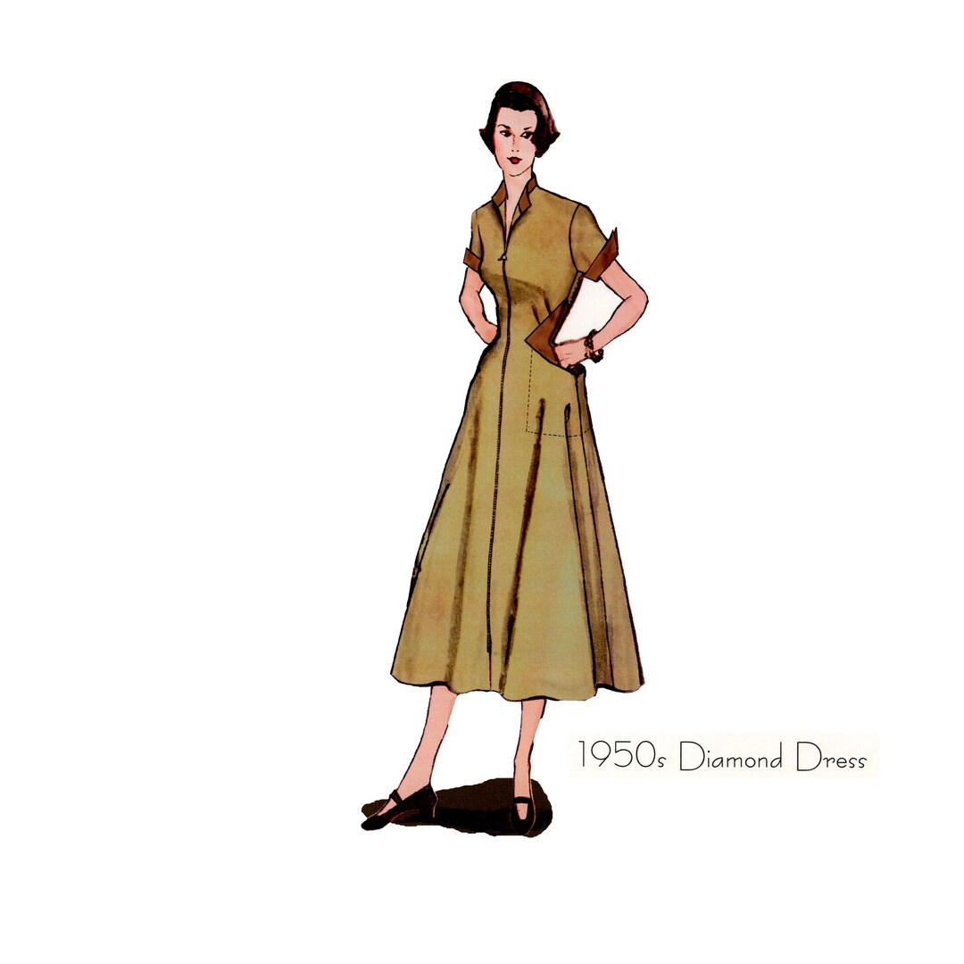 Diamond Pattern Names Clothes Diamond Dress Vintage Style Sewing Pattern - Etsy