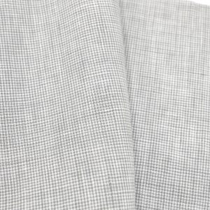 May include: Close-up of a white fabric with a subtle gray checkered pattern. The fabric is folded in half, showing the pattern on both sides.