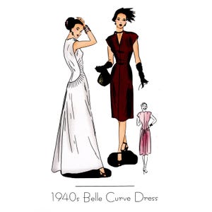 Belle Curve Dress Vintage Style Sewing Pattern