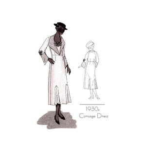 Corsage Dress Vintage Style Sewing Pattern
