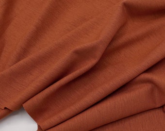 Wool Rayon Jersey Knit Fabric Rust