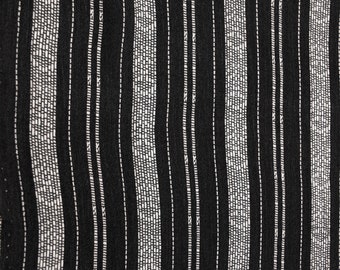 100% Rayon Challis Fabric Ivory Stripes