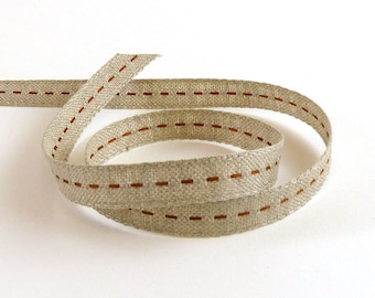 Sttiched Jacquard Linen Ribbon