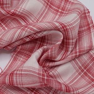 Red Plaid Rayon Challis