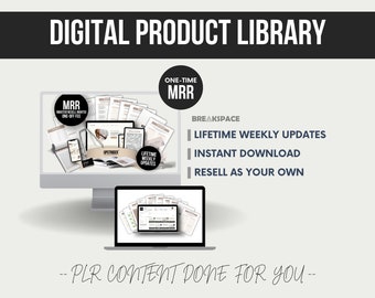 La biblioteca de productos digitales de por vida con MRR y actualizaciones semanales: biblioteca de productos digitales más vendidos listos para vender y hechos para usted.