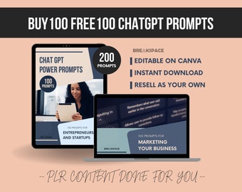 Exclusive Bundles: 200 ChatGPT Prompts for Small Business (100) and Marketing (100). Editable & Resellable. Jumpstart Your Business Today!