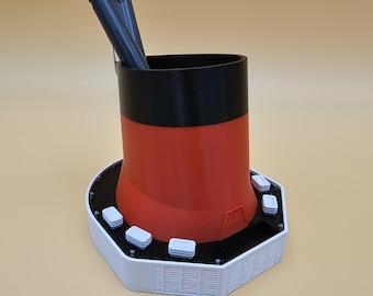 SS Normandie ship funnel pen holder | Nautical desk accessory | Ocean Liner memorabilia