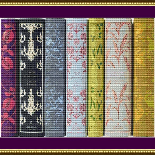 Classic Book Spines - Counted Cross Stitch Pattern