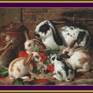 A Family of Rabbits - Counted Cross Stitch Pattern