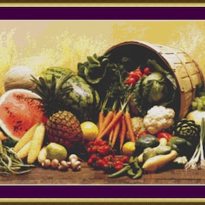 Fruit and Vegetables - Counted Cross Stitch Pattern