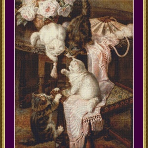 Kittens Playing - Counted Cross Stitch Pattern