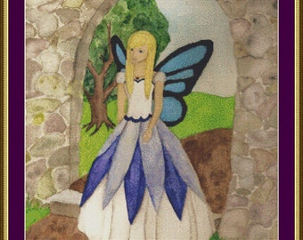 Fairy in Archway - Counted Cross Stitch Pattern