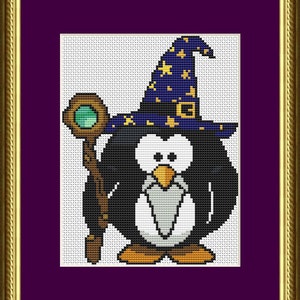 Wizard Penguin - Counted Cross Stitch Pattern