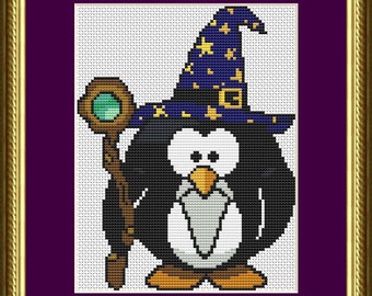 Wizard Penguin - Counted Cross Stitch Pattern