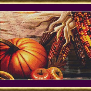 Thanksgiving Pumpkin - Counted Cross Stitch Pattern