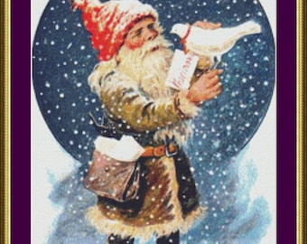 Father Christmas Snow Globe - Counted Cross Stitch Pattern