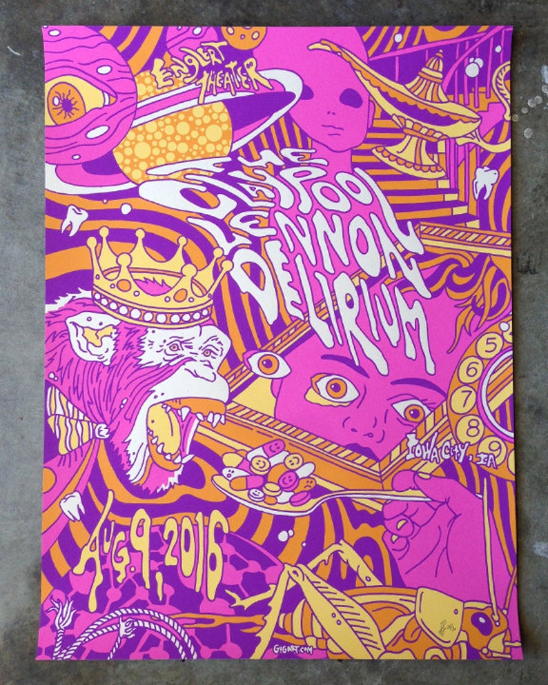 The Claypool Lennon Delirium PURPLE VARIANT Psychedelic Primus Main Gigposter Poster by GIGART