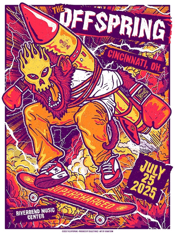 The Offspring Punk Rock Band Supercharged 2025 Gigposter Poster