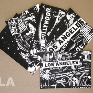 Pacote com 5 cartões postais serigrafados Los Angeles Hollywood Malibu West Coast Surf - Etsy
