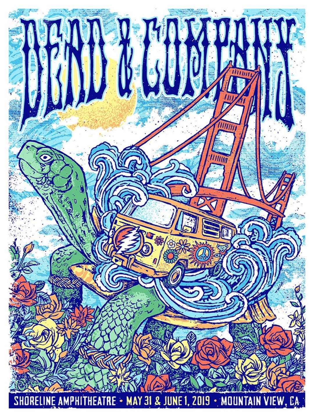 Dead & Company Shoreline Poster Dead and Co Grateful Dead Gigposter