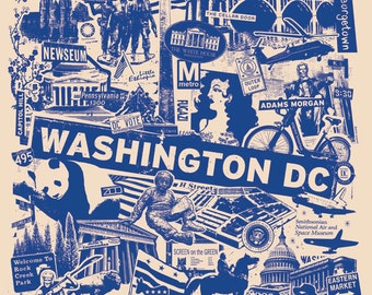 Washington DC Silk Screen City Art Print Poster - Etsy