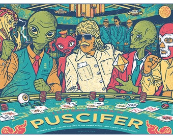 Puscifer 2022 Main Maynard James Keenan Tool A Perfect Circle Space Alien Blackjack  Gigposter Poster by GIGART