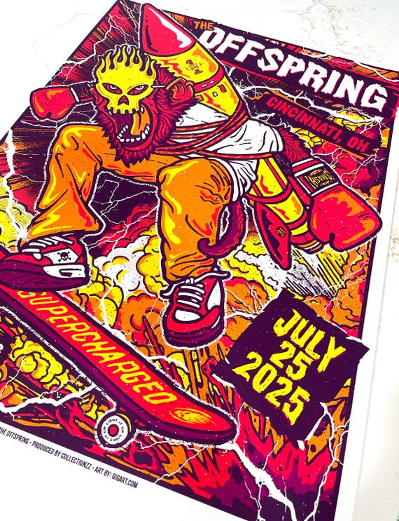 The Offspring Punk Rock Band Supercharged 2025 Gigposter Poster