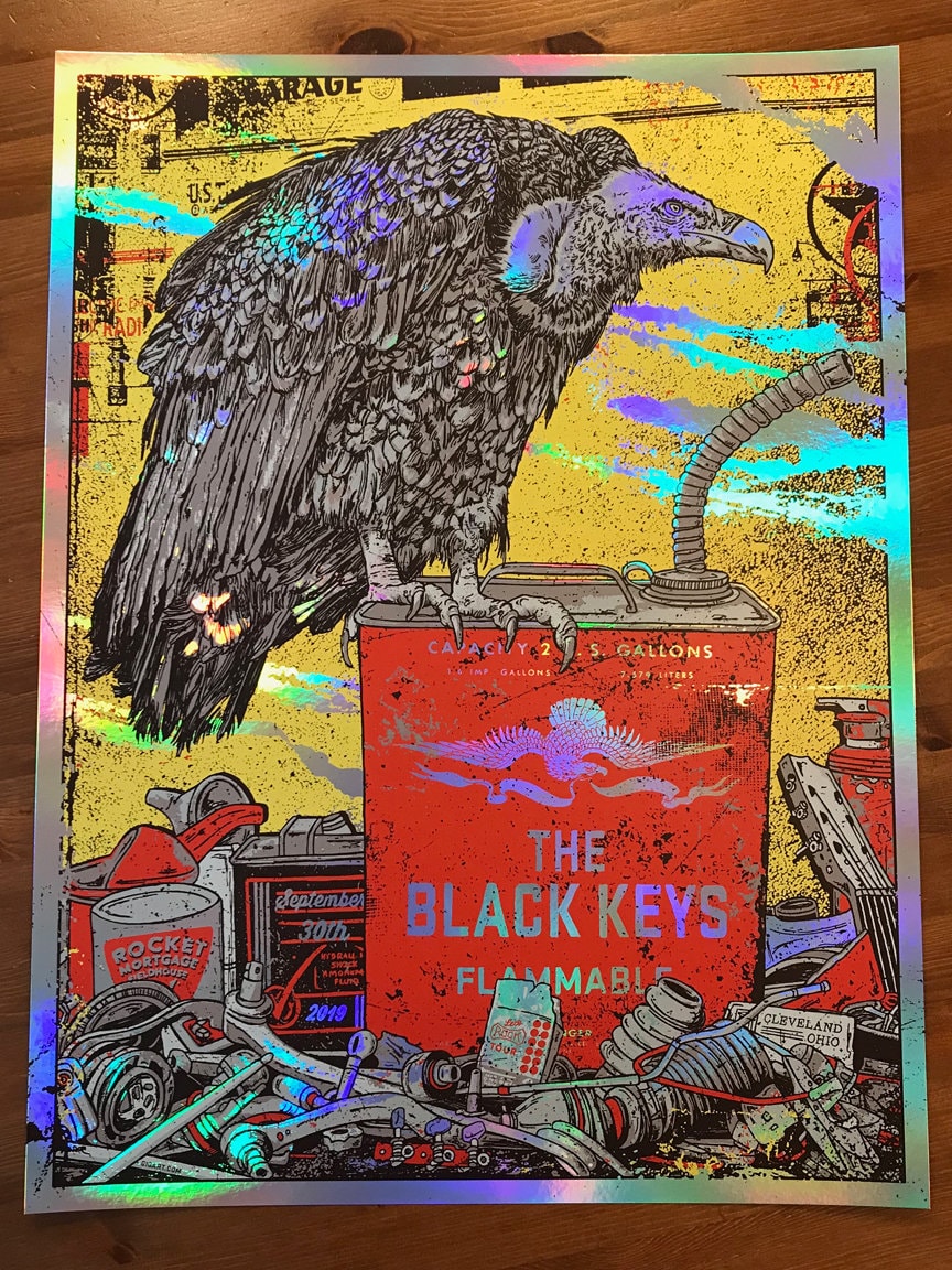 Foil Variant the Black Keys Cleveland Ohio Gigposter Poster Print
