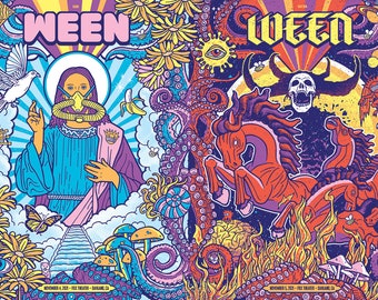 God Ween Satan MAIN Fox Theater Uncut 36x24 Poster Jesus Boognish Gigposter by GIGART