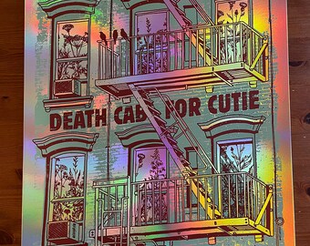 Death Cab For Cutie RAINBOW Foil San Diego 2022  DCFC Brick Building Asphalt Meadows Ben Gibbard Gigposter Poster by GIGART