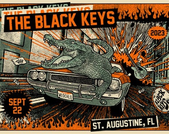 The Black Keys Hotrod Alligator Florida Explosion MAIN Dropout Boogie Dan Auerbach Patrick Carney Gigposter Poster by GIGART